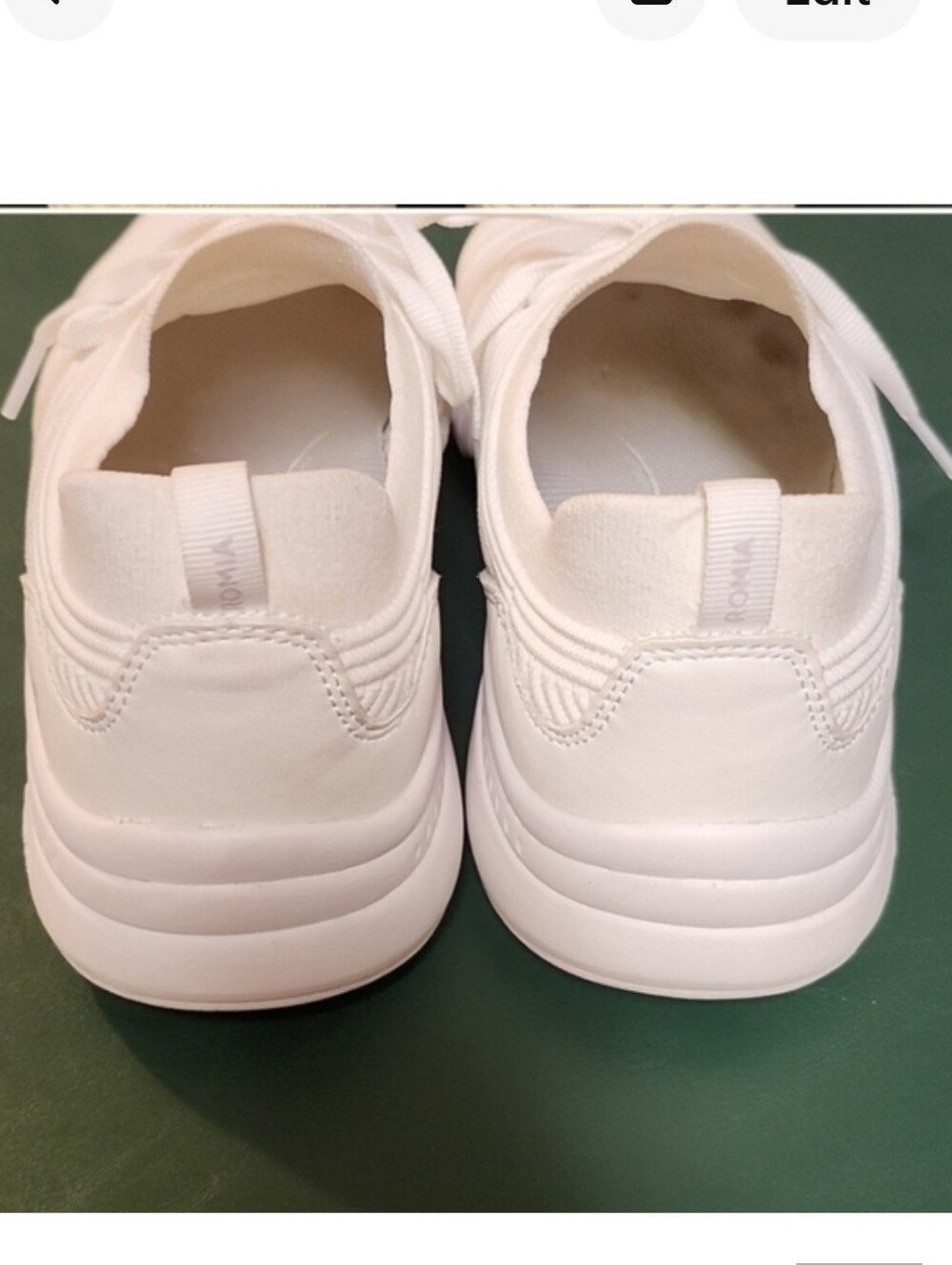Ryka White Knit Lace-Up Slip On Women’s Sneakers Comfort Athletic Walking EUC 8W - Picture 4 of 5